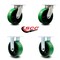 Service Caster 6 Inch Kingpinless Green Poly on Steel Wheel Swivel Caster Swivel 2 Rigid, 2PK SCC-KP30S620-PUR-GB-2-R-2 - alternate 2